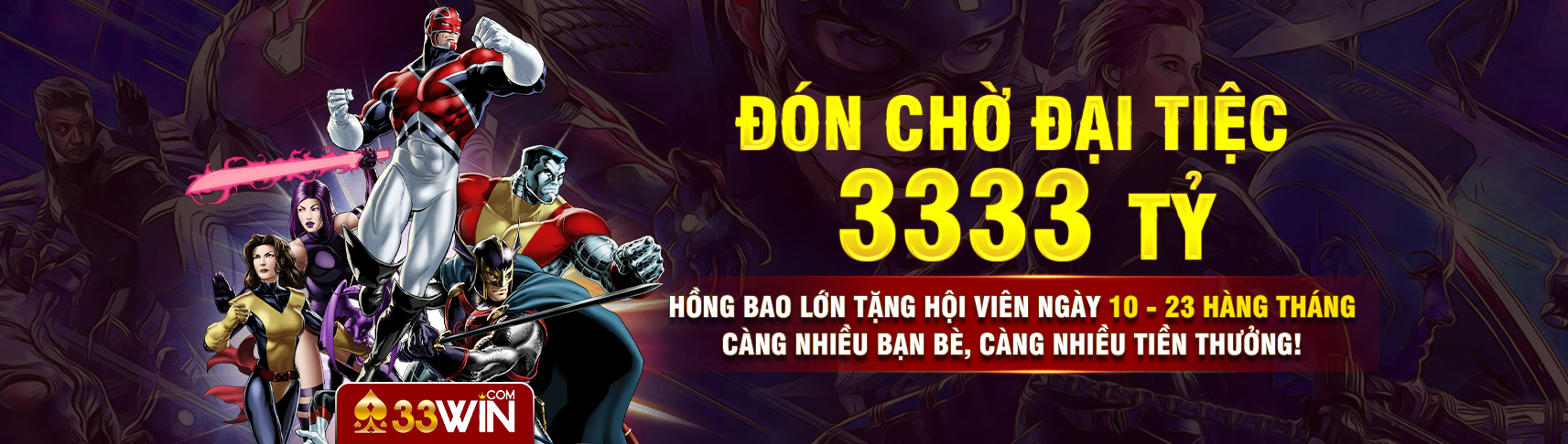 33win tặng thưởng đến 3333 tỷ vào 10 và 23 hàng tháng